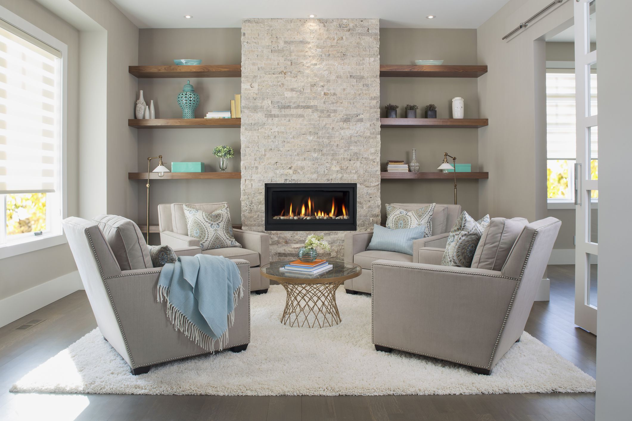 What living room set furniture do you get to make the fireplace the focal point of the room?