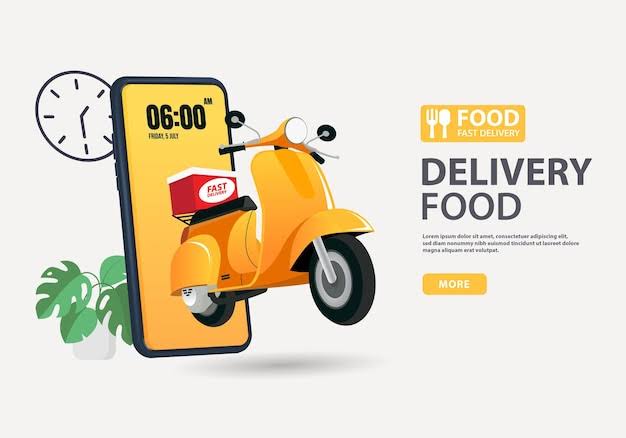 Premium Vector  Food delivery service, fast food delivery